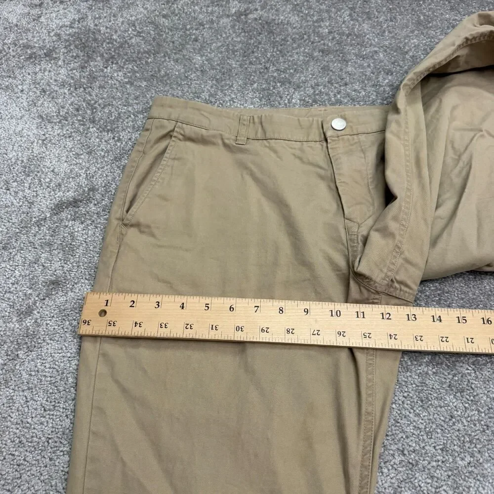 Bonobos Straight Leg Cotton Chino Pants Mens 35x34 Brown Khaki Flat Front Casual